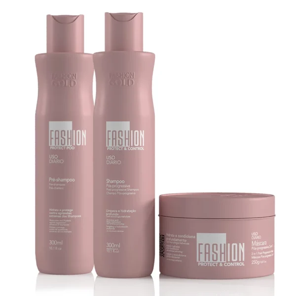 Combo Manutenção Completa Pós Progressiva 300ml/250g Fashion Gold - Promoção