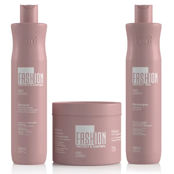 Combo Manutenção Completa Pós Progressiva Fashion Gold 500ml/500g - Promoção