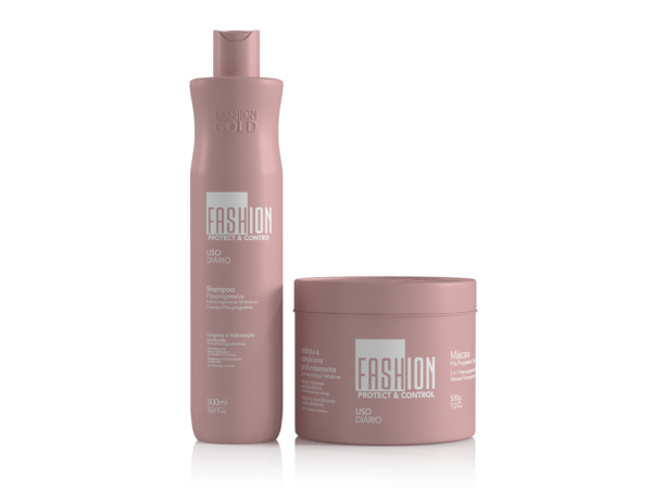 Shampoo + Máscara - Fashion Gold 500ml / 500g